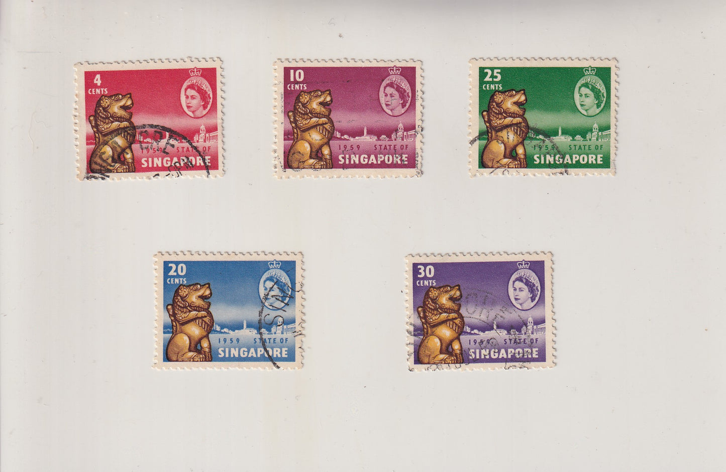 【1959】 State of Singapore - Multicolored Stamps
