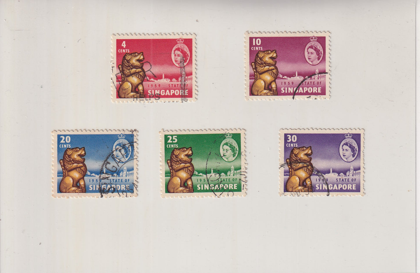 【1959】 State of Singapore - Multicolored Stamps