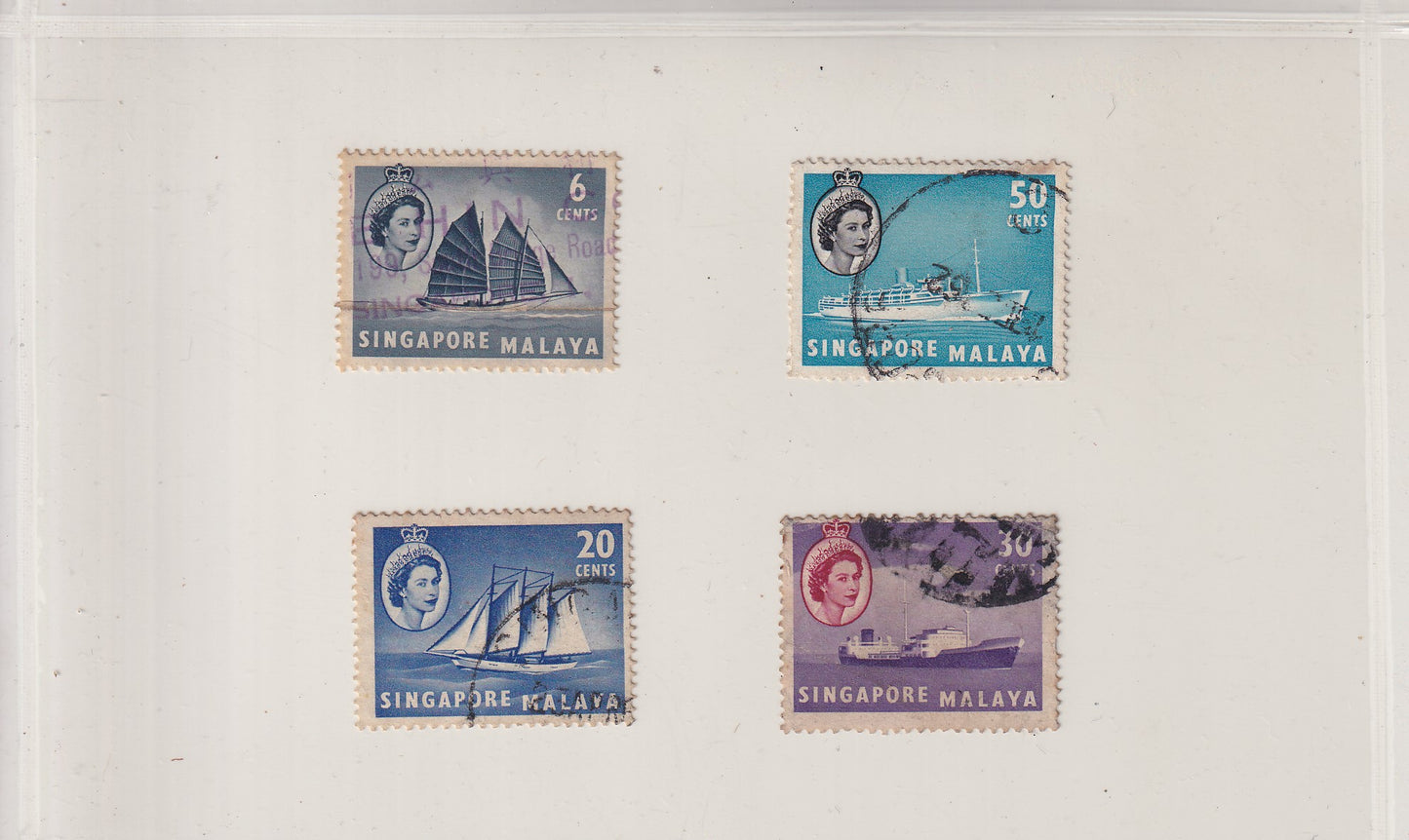 【1955】 Singapore Malaya, Queen Elizabeth II - The 1955 Definitive Series