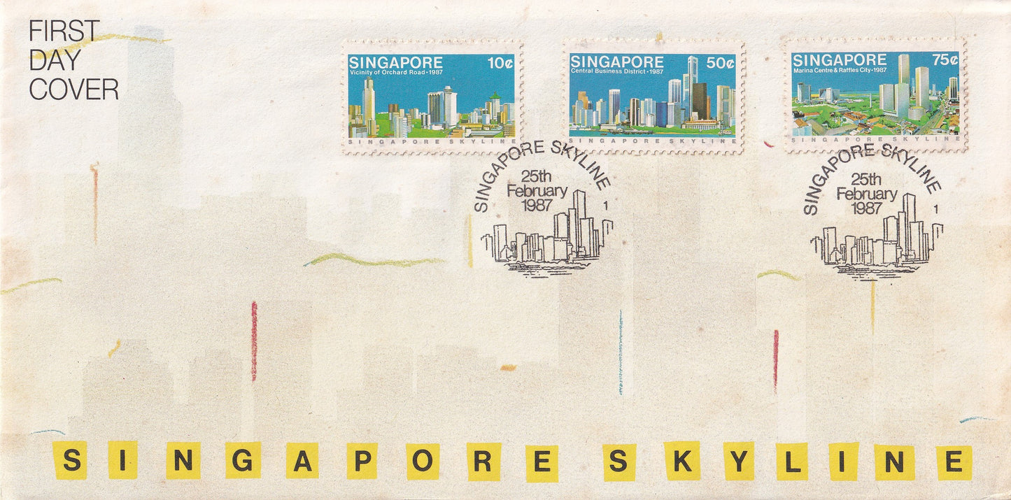 【1987】 Singapore Skyline First Day Cover - Vicinity of Orchard Road