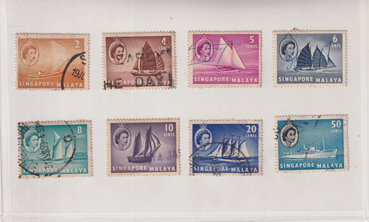 【1955】 Singapore Malaya, Queen Elizabeth II - The 1955 Definitive Series