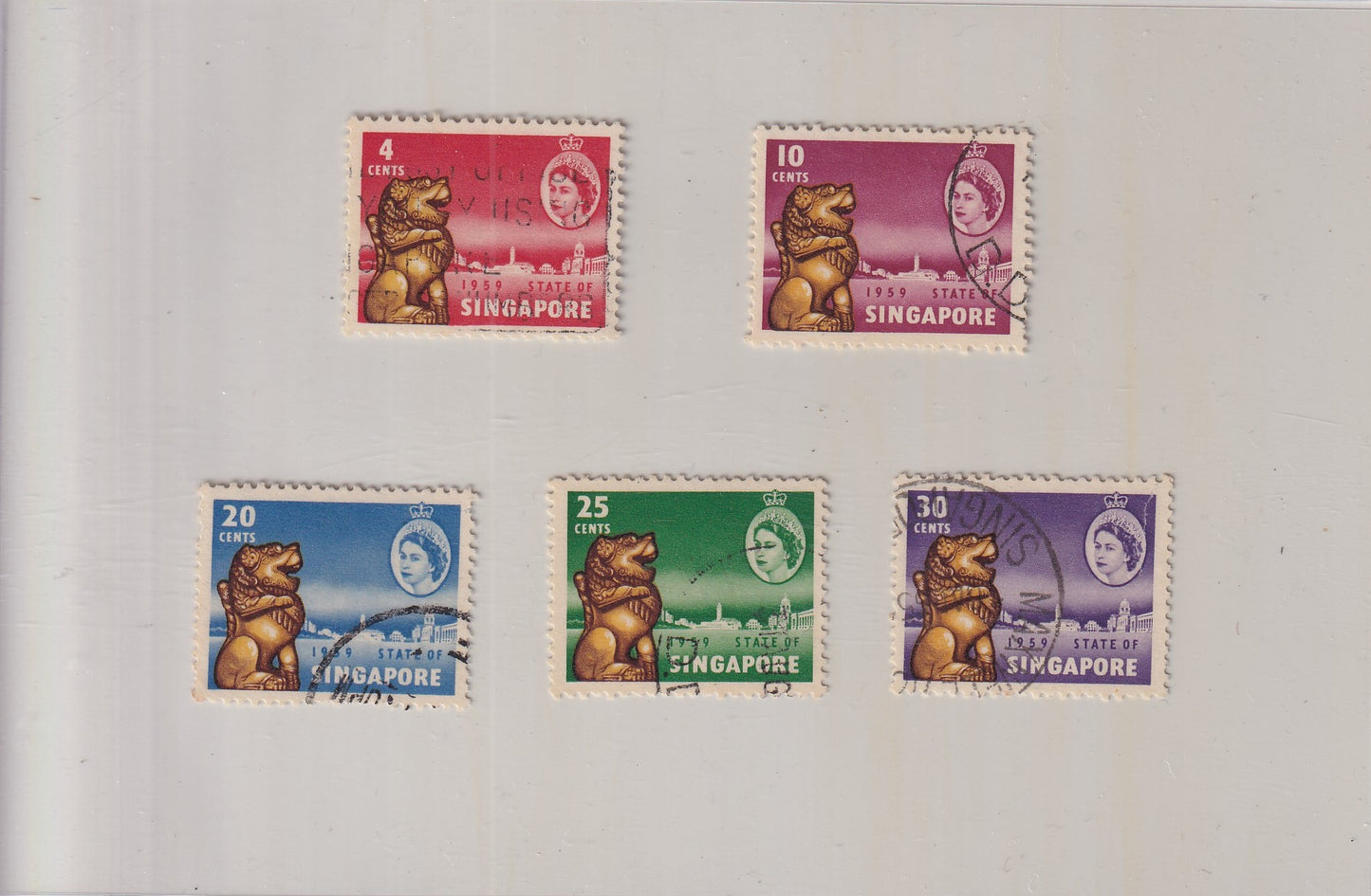 【1959】 State of Singapore - Multicolored Stamps